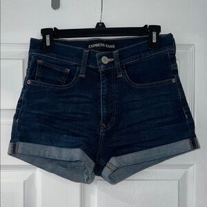 Express Dark Blue Jean Shorts